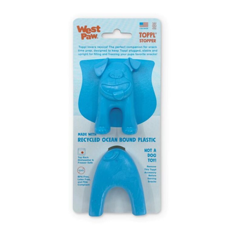 Acqua Blue (blue) toppl stopper in packaging