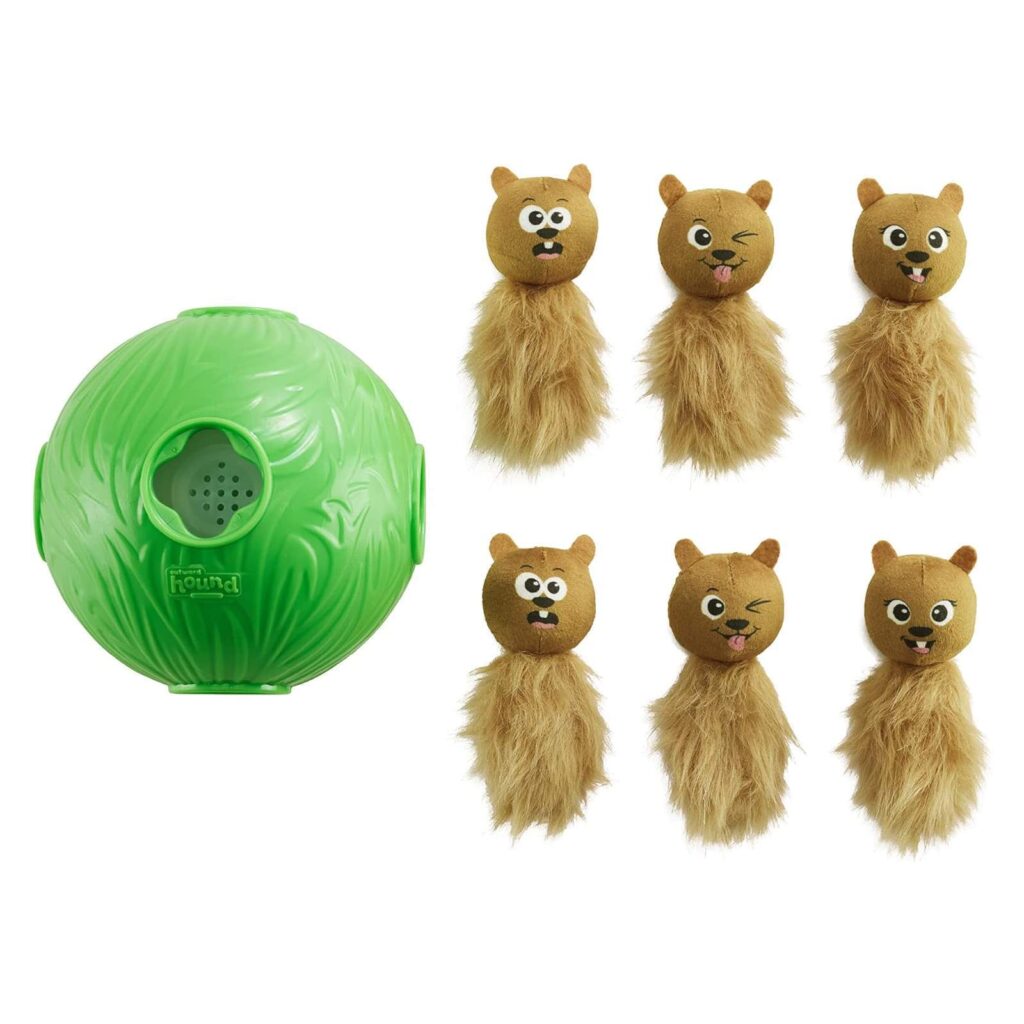Interactive ball with 6 chipmunks for removal