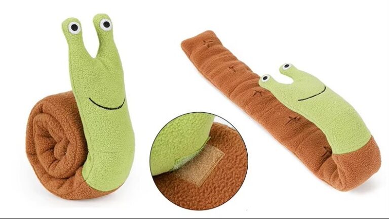 Snuffle Snail Soft Dog Toy with Squeaker